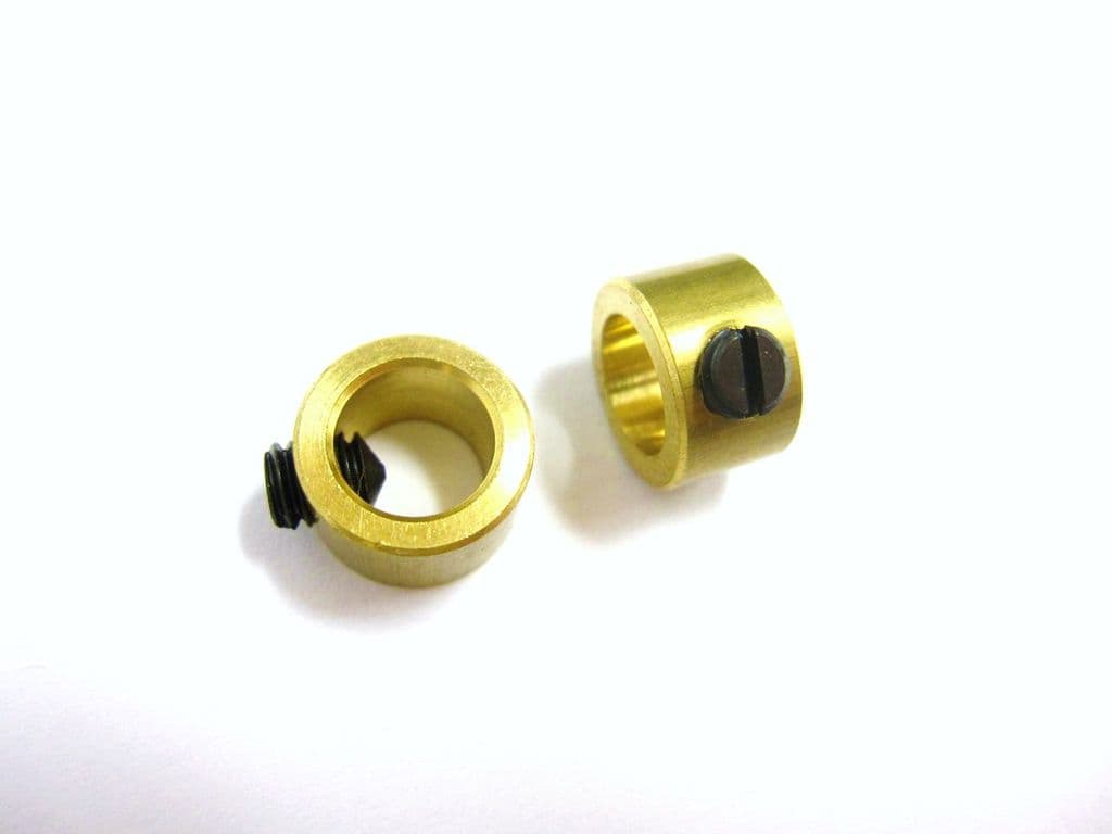 2 Metal rod fixing collars adjustable grub screw locking stop ferrule